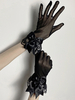 Accessoires gothiques Lolita Noeuds noirs Manchettes en dentelle Divers