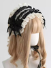 Accessoires gothiques Lolita Nœuds noirs Dentelle Coiffes Polyester Divers