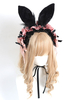 Accessoires gothiques Lolita Volants noirs Dentelle Nœuds Couvre-chef en polyester Divers