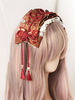 Accessoires Kimono Lolita Noeuds à franges bordeaux Couvre-chef en polyester Divers