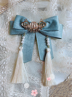 Accessoires Lolita de style chinois Noeuds à franges rose tendre Accessoire en fibre de polyester Divers