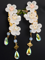 Accessoires Lolita Style Chinois Ecru Fleurs Blanches Chapeaux Divers