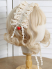 Accessoires Lolita Style Pastoral Chapeau Polyester Volants Ecru Blanc Divers