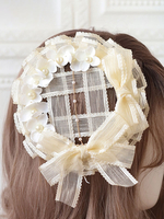 Accessoires Lolita Style ROCOCO Dentelle Blanche Ecru Fleurs Couvre-chef Polyester Divers
