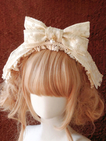Accessoires Lolita Style ROCOCO Noeuds Blanc Ecru Perles Couvre-chef Fibre Polyester Divers