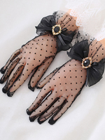 Accessoires Mignonne Lolita Nœuds Blancs Accessoire À Pois Fibre De Polyester Divers