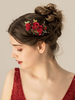 Accessoires pour la tête de mariage Accessoires de cheveux en métal rose pour la mariée