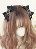 Accessoires Sweet Lolita Chaînes noires Coiffures en fibre de polyester Motif coeurs Divers