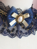 Accessoires Sweet Lolita Collier ras du cou en dentelle bleu foncé Divers