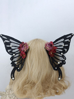 Accessoires Sweet Lolita Couvre-chef Rose Noire Fibre de Polyester Divers