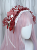 Accessoires Sweet Lolita Noeuds bordeaux Couvre-chef en fibre de polyester Carreaux Divers
