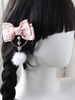 Accessoires Sweet Lolita Pompons roses Nœuds Couvre-chef en polyester Divers