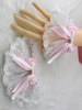 Accessoires Sweet Lolita Volants bleu ciel clair Nœuds Manchons Divers