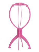 Accessories de Perruque Stand en Plastique Rose Quadripode