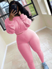 Activewear Ensembles 2 pièces Polyester Jewel Neck Rose manches longues Athlétique pour la course