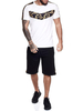 Activewear Homme 2 Pièces Imprimé Manches Courtes Bijou Blanc