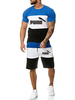Activewear Homme 2 Pièces Imprimé Manches Courtes Bijou Bleu Ciel Clair