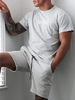Activewear Homme 2 pièces Imprimé Manches Courtes Jewel Neck Gris Clair