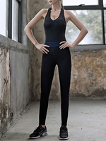 Activewear Yoga Vêtements Noir Stretchy Sans Manches Sexy Workout Clothing Jumpsuit