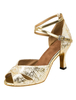 Adorables chaussures de latine en Synthétique à talons bobines peep-toe