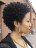 African American perruques noires moelleux synthétique court cheveux bouclés perruques féminines