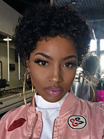 Afro-Américain perruques courtes perruques de cheveux humains bouclés pour les femmes