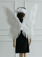 aile Ange de Toussaint fête de mariage avec ailes et ailes de plume rose orange blanche pour adultes Déguisements Halloween