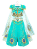 Alladin Flim Cosplay Princess Jasmine Aqua Tulle Chiffon Disney Cartoon 2021 Cosplay Déguisements Halloween