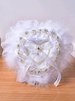 Anneau de mariage porteur oreiller dentelle dîner de répétition de printemps oreillers de mariage blanc