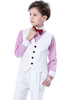 Anneau Porteur Costumes Coton À Manches Longues Gilet Chemise Pantalon Cravat Blanc Costumes De Fête Formelle Pour Les Enfants 4 pcs