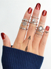Anneaux empilables Set strass argent en 10 pièces bijoux des femmes