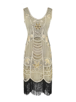 Années 1920 Costume clapper robe Great Gatsby or glands Vintage Charleston robe Déguisements Halloween