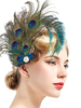 Années 1920 Great Gatsby Accessoire Flapper Robe Accessoires Plume Verte Femmes Déguisements Halloween Accessoire Flapper Headpieces