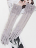 Années 1920 Great Gatsby accessoire Flapper robe gant gris clair boutons de dentelle rétro Costume Accessoires Déguisements Halloween