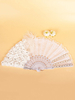 Années 1920 Great Gatsby Accessoire Robe Flapper Accessoires Fan de plumes blanches fleurs dentelle Déguisements Halloween