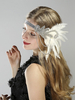 Années 1920 Great Gatsby Accessoire strass plumes blanches femmes Flapper Headpieces Retro Costume Accessoires Déguisements Halloween