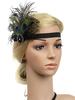 Années 1920 Great Gatsby Bandeau Flapper Headpieces Paon Plume Strass Femmes Rétro Accessoires De Cheveux Déguisements Halloween
