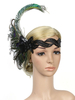 Années 1920 Great Gatsby Bandeau Paon Plumes Rétro Cheveux Accessoires Femmes Flapper Bandeau Déguisements Halloween