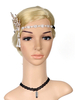 Années 1920 Mode Grand Gatsby Bandeau Strass Clapet Coiffe Strass Femmes Vintage Cheveux Accessoires Déguisements Halloween