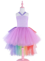 Arc En Ciel Licorne Robes 2022 Enfants Cadeau Noël Petites Filles Tutu Toussaint Costume Déguisement Halloween Robe de Princesse