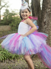 Arc En Ciel Licorne Robes 2022 Filles Asymétrique Princesse Enfant Cadeau Noël Tutu Toussaint Costume Déguisement Halloween