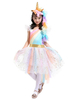 Arc En Ciel Licorne Robes 2022 Petites Filles Princesse Tutu Bandeau Ailes Enfants Cadeau Noël Toussaint Costume Déguisements Halloween