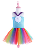 Arc-en-ciel Licorne Robes Bébés Filles Fleurs Princesse Enfants Cadeau Noël Tutu Déguisement Halloween Costume