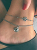 Argent charme cheville fleur vintage cheville bracelet plage bijoux