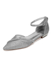Argent chaussures de mariage paillettes chaussures de soirée pointues strass bout pointu demoiselle dhonneur appartements
