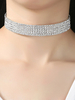 Argent Collier Ras Du Cou Strass Glitter Collier Bijoux De Fête De Noël