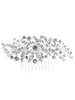 Argent mariage peigne strass coiffures perlé accessoires de cheveux de mariée