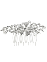 Argent mariage peigne strass coiffures perlé accessoires de cheveux de mariée