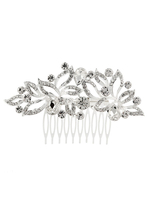 Argent mariage peigne strass coiffures perlé accessoires de cheveux de mariée