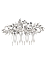 Argent peigne mariage strass perlé accessoires de cheveux de mariée